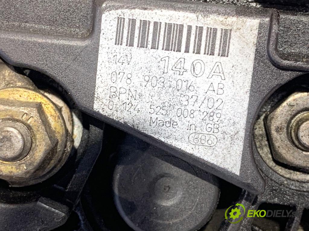 AUDI A4 B6 sedan 2003 132 kW 2.5 TDI quattro 2496 Alternátor 078903016AB (Alternátor)