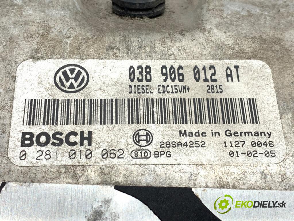 SEAT TOLEDO II sedan 2001 81 kW 1.9 TDI 1896 riadiaca jednotka Motor 038906012AT (Riadiaca jednotka)