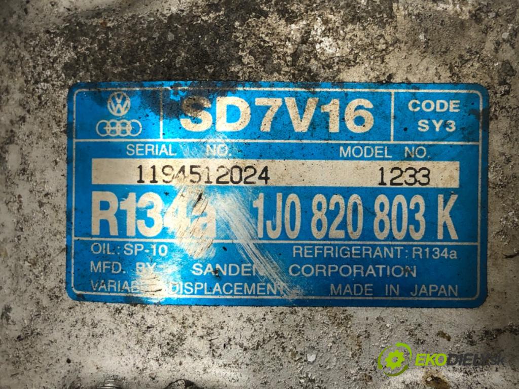 SEAT TOLEDO II sedan 2001 81 kW 1.9 TDI 1896 Kompresor klimatizácie 1J0820803K (Kompresor klimatizácie)