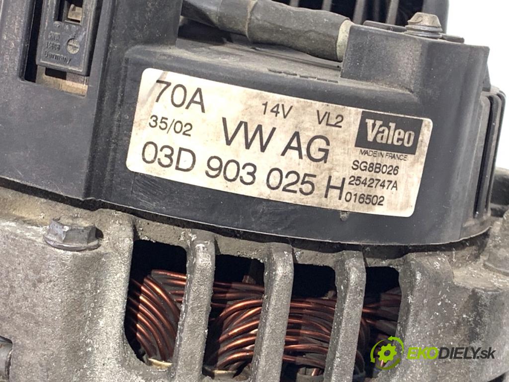 VW FOX liftback 2006 40 kW 1.2 1198 Alternátor 03D903025H (Alternátor)