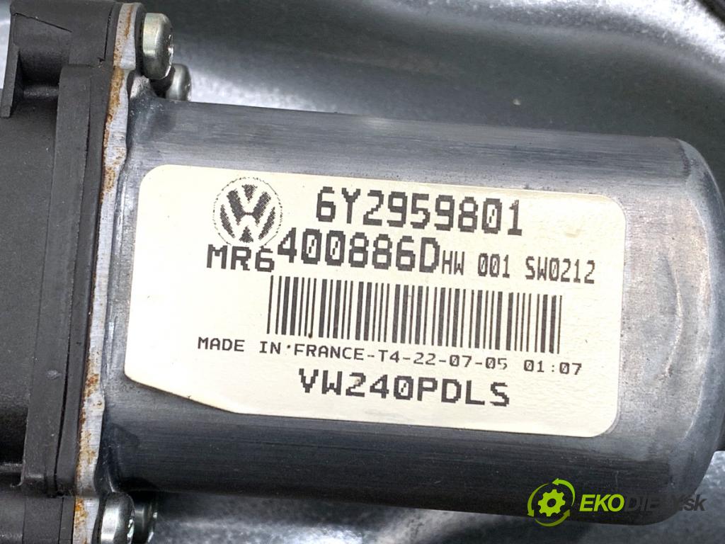 VW POLO IV 9N liftback 2005 47 kW 1.2 12V 1198 Mechanizmus okna pravy predný 6Y2959801
