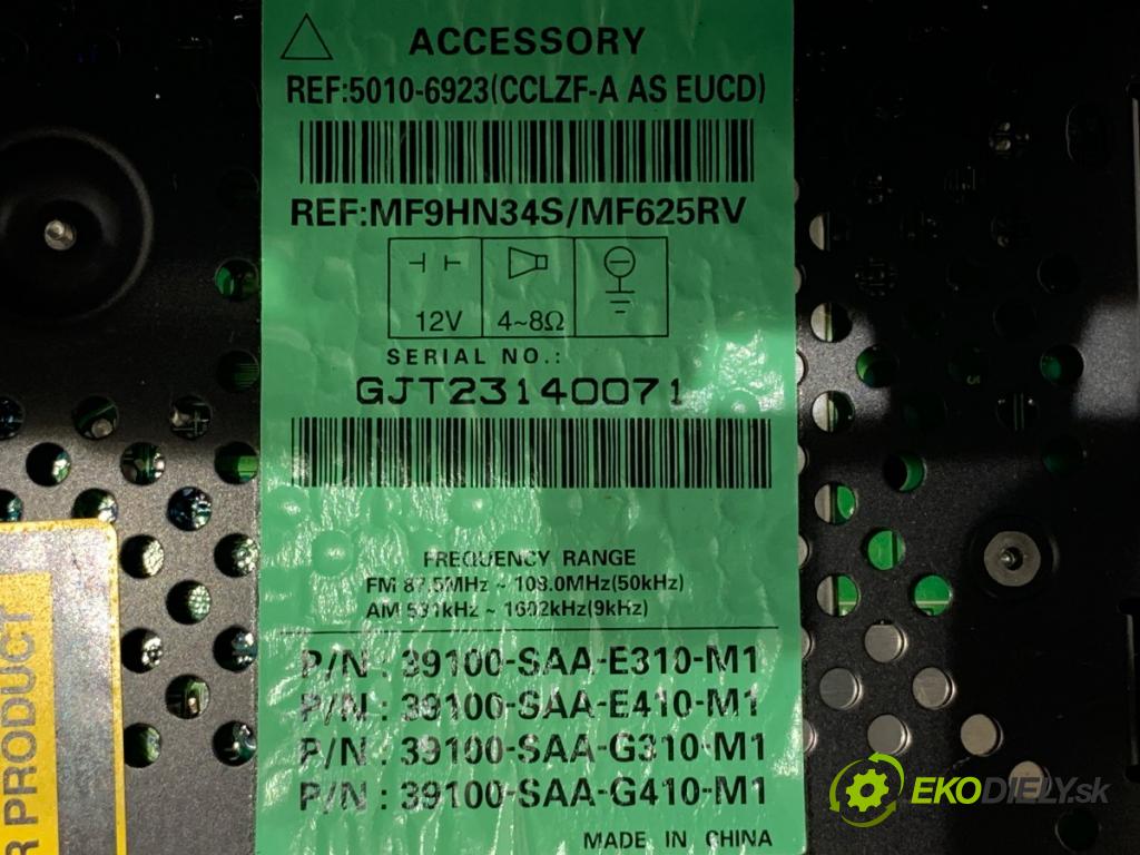 HONDA JAZZ II liftback 2007 61 kW 1.3 iDSi (GD1) 1339 RADIO 39100-SAA-E310-M1 (Audio zariadenie)