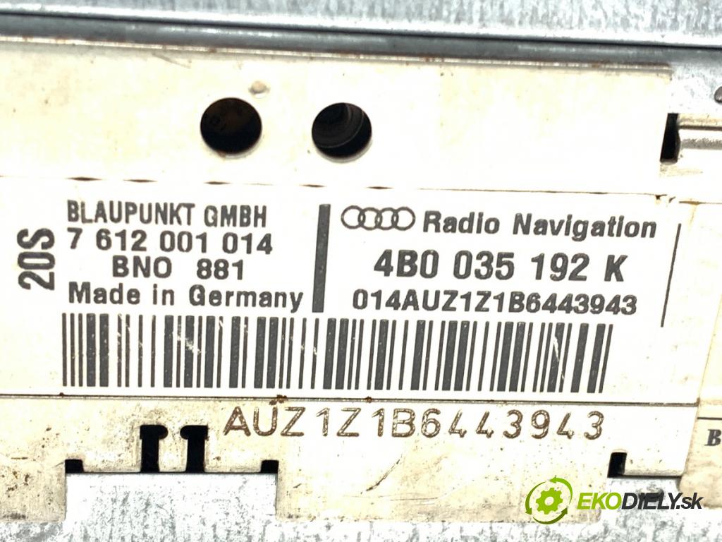 AUDI A6 C5 sedan 2002 162 kW 3.0 2976 RADIO 4B0035192K (Audio zariadenie)