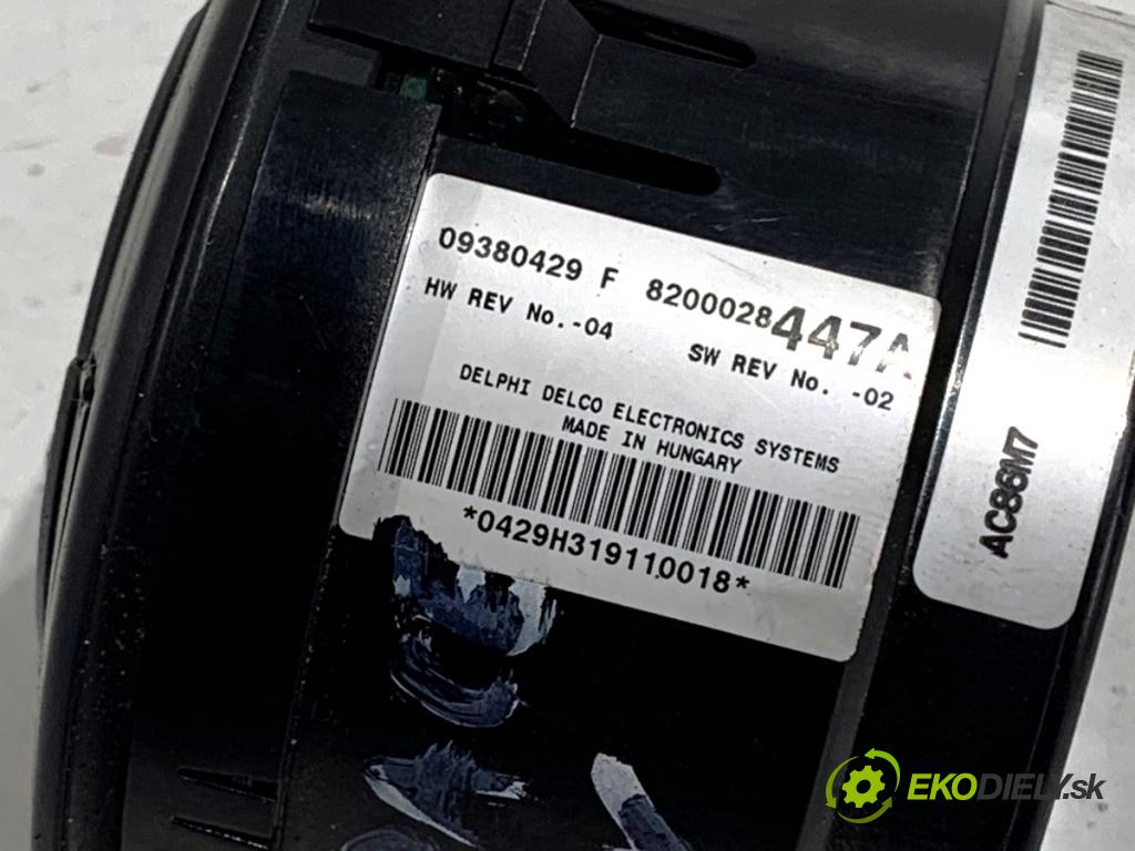 RENAULT ESPACE IV nadwozie wielkoprzestrzenne (MPV) 2003 110 kW 2.2 dCi (JK0H) 2188 Panel ovládania kúrenia 8200028447A (Prepínacie páčky pod volantom)