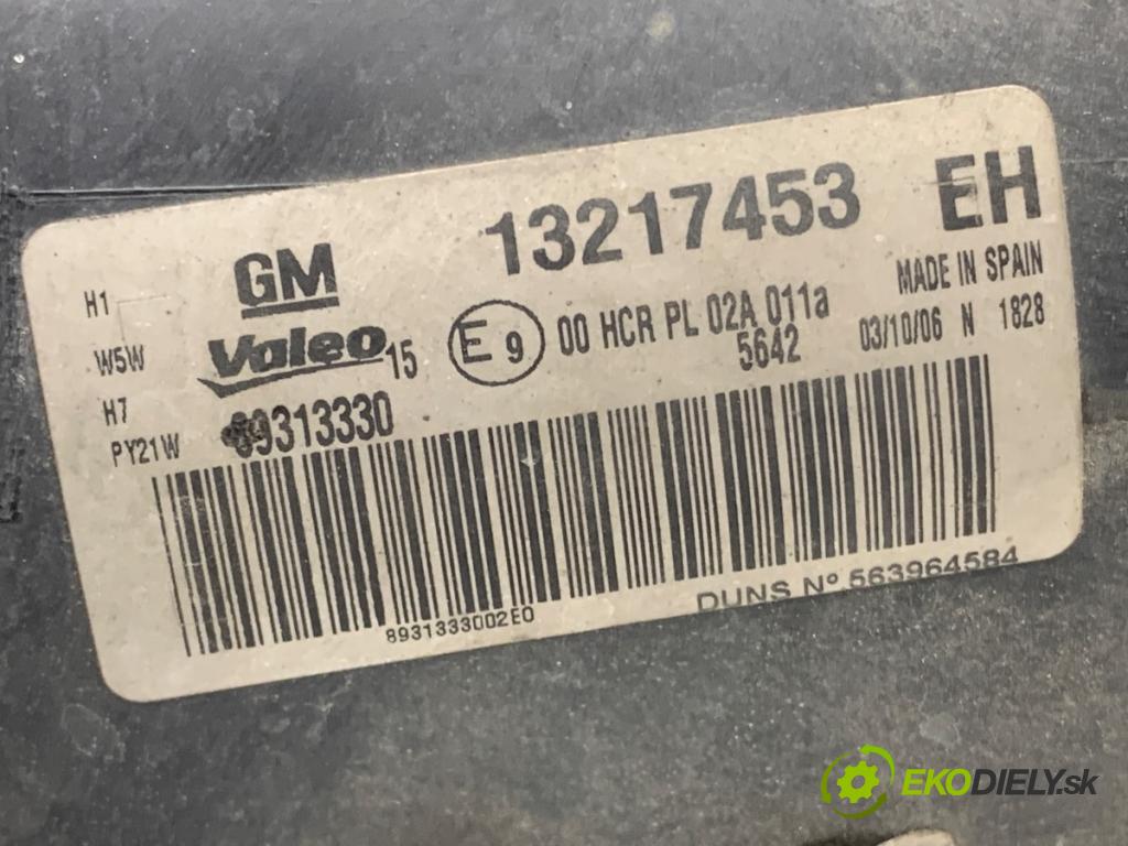 OPEL CORSA D liftback 2006 66 kW 1.3 CDTI (L08, L68) 1248 Svetlomet ľavy predný 13217453