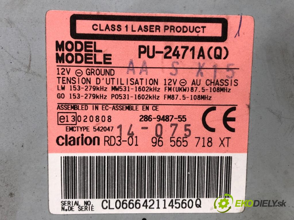 CITROEN C3 I liftback 2005 50 kW 1.4 HDi 1398 RADIO 96565718XT (Audio zariadenie)