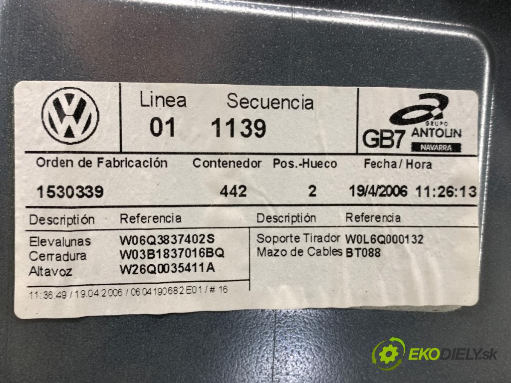 VW POLO IV 9N liftback 2006 55 kW 1.4 16V 1390 Mechanizmus okna pravy predný 6Y2959801