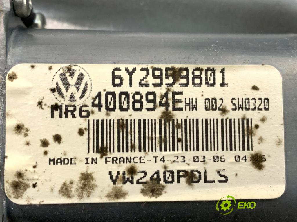 VW POLO IV 9N liftback 2006 55 kW 1.4 16V 1390 Mechanizmus okna pravy predný 6Y2959801