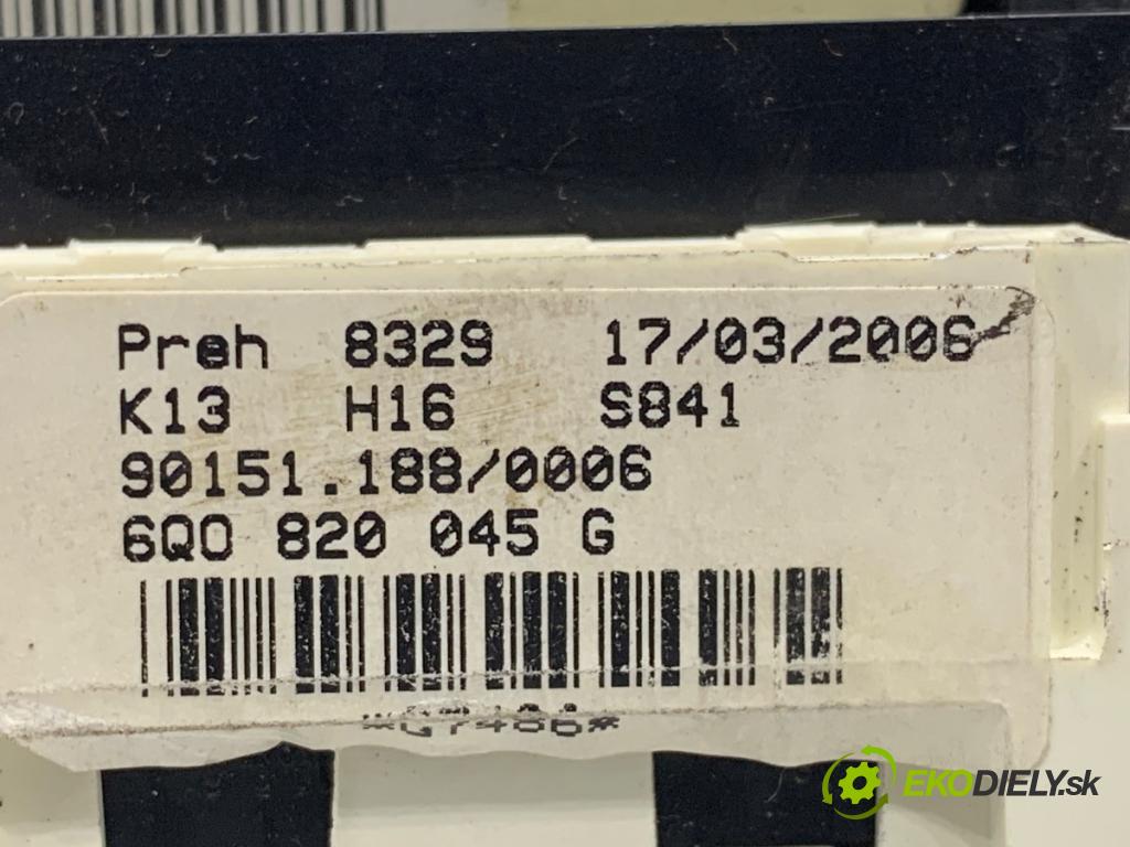 VW POLO IV 9N liftback 2006 55 kW 1.4 16V 1390 Panel ovládania kúrenia 6Q0820045G (Prepínacie páčky pod volantom)