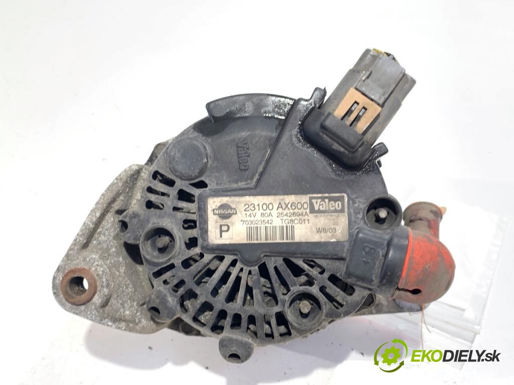 NISSAN MICRA K12 liftback 2003 59 kW 1.2 16V 1240 Alternátor 23100AX600 (Alternátor)