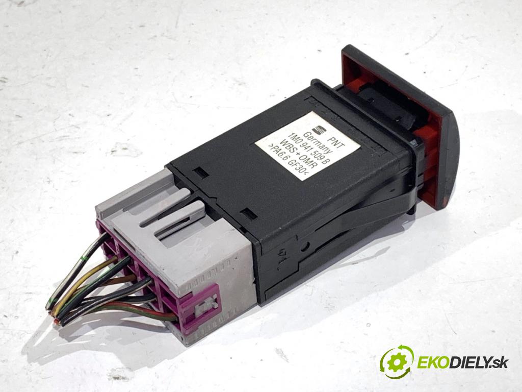 SEAT LEON I liftback 2002 66 kW 1.9 TDI 1896 Spínač svetiel výstražných (núdzových) 1M0941509B (Prepínacie páčky pod volantom)