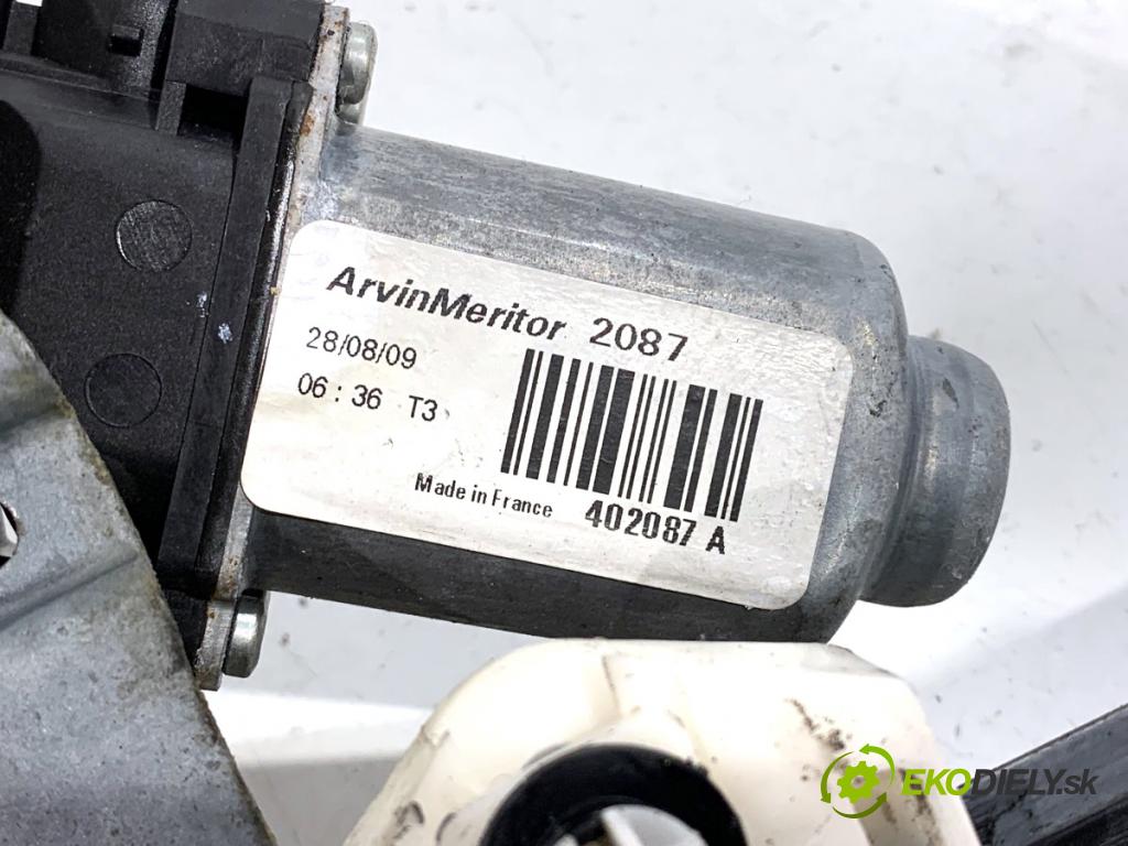 RENAULT KANGOO II nadwozie wielkoprzestrzenne (MPV) 2009 63 kW 1.5 dCi 85 (KW0K, KW0L, KW0B) 1461 mechanismus okna levý přední část 402087A