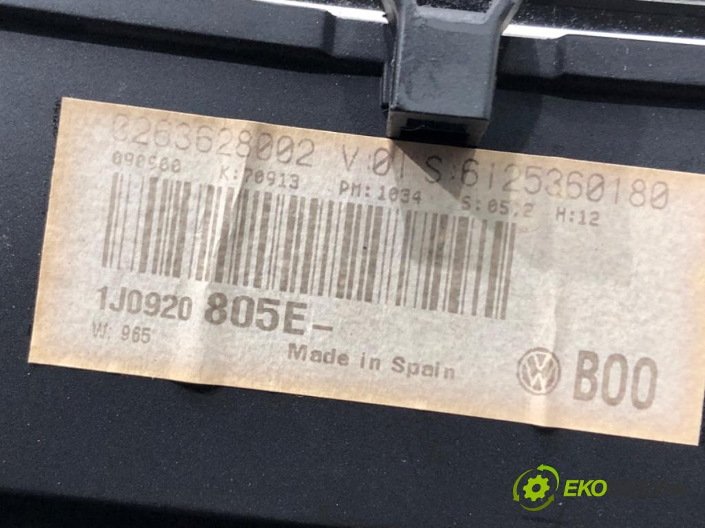 VW GOLF IV liftback 2000 66 kW 1.9 TDI 1896 Prístrojovka 1J0920805E (Prístrojová doska)