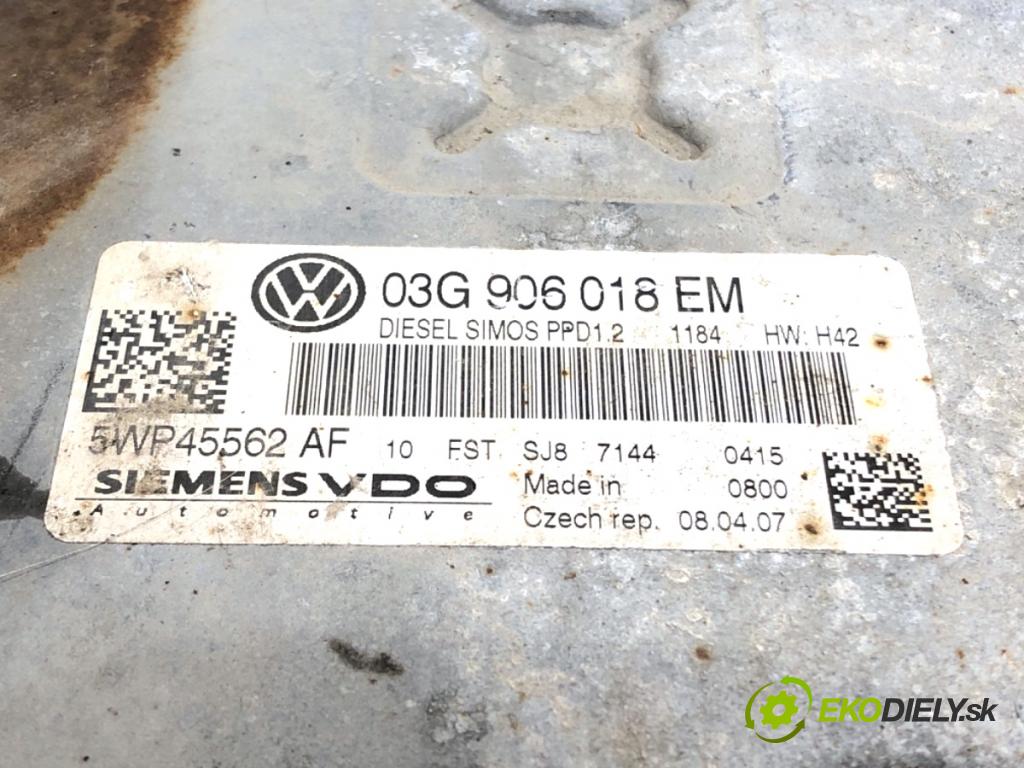 VW PASSAT B6 sedan 2007 125 kW 2.0 TDI 1968 riadiaca jednotka Motor 03G906018EM (Riadiaca jednotka)