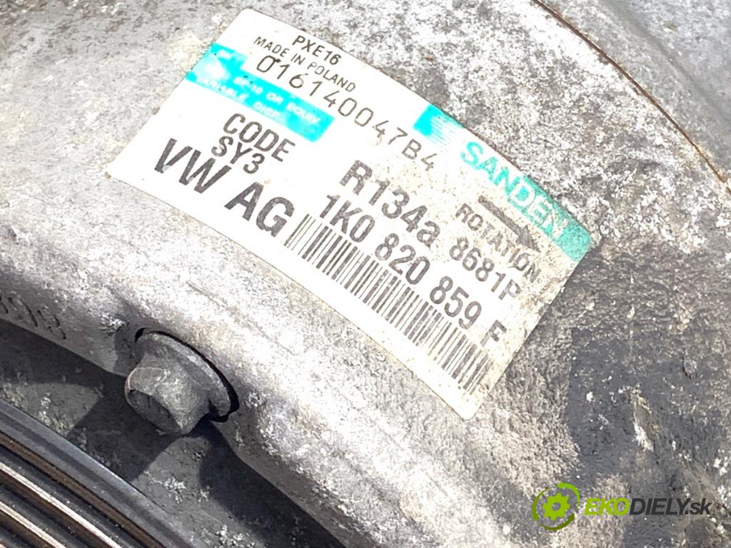 VW PASSAT B6 sedan 2007 125 kW 2.0 TDI 1968 Kompresor klimatizácie 1K0820859F (Kompresor klimatizácie)