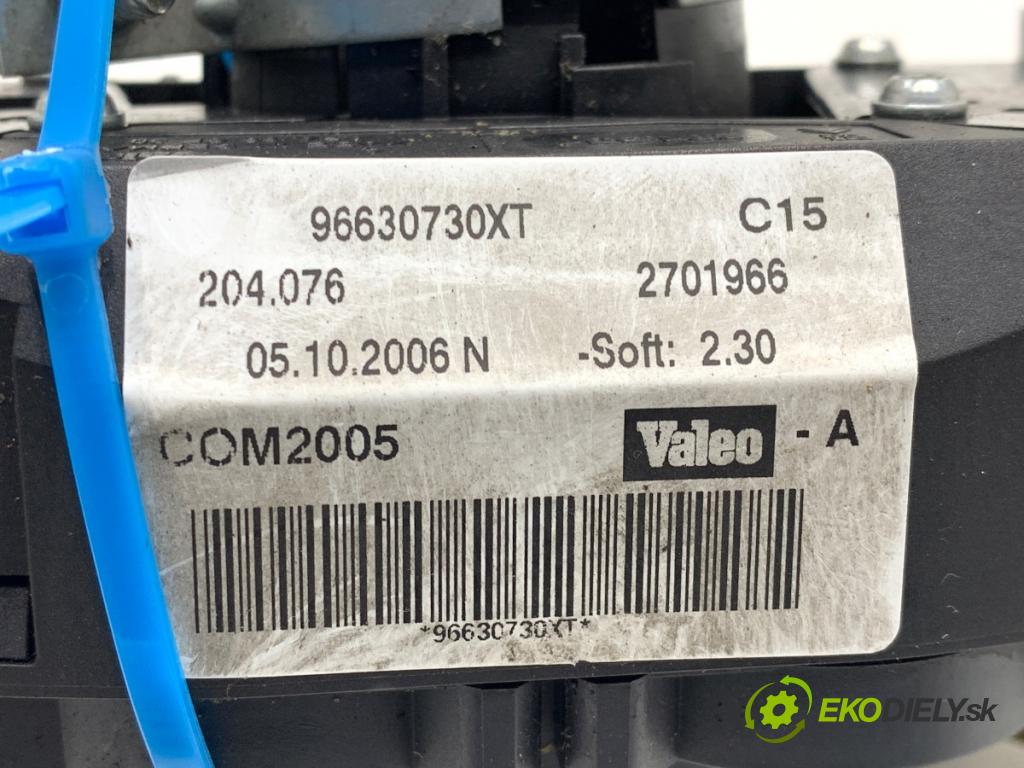 PEUGEOT 207 liftback 2006 50 kW 1.4 HDi 1398 Prepínač kombinovaný 96630730XT (Prepínacie páčky pod volantom)