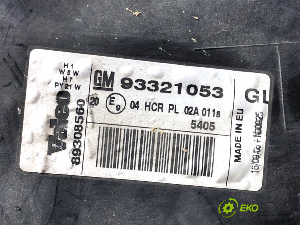OPEL MERIVA A nadwozie wielkoprzestrzenne (MPV) 2005 74 kW 1.7 CDTI (E75) 1686 Svetlomet pravy predný 93321053