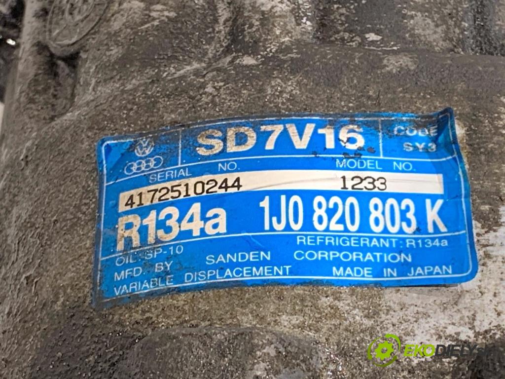 SEAT LEON I liftback 2003 77 kW 1.6 16 V 1598 Kompresor klimatizácie 1J0820803K (Kompresor klimatizácie)