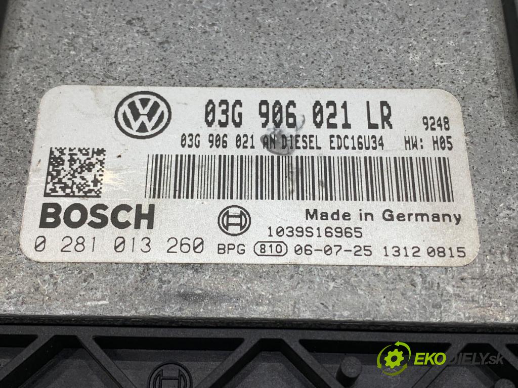 VW PASSAT B6 sedan 2006 77 kW 1.9 TDI 1896 riadiaca jednotka Motor 906021LR 0281013260 (Riadiaca jednotka)