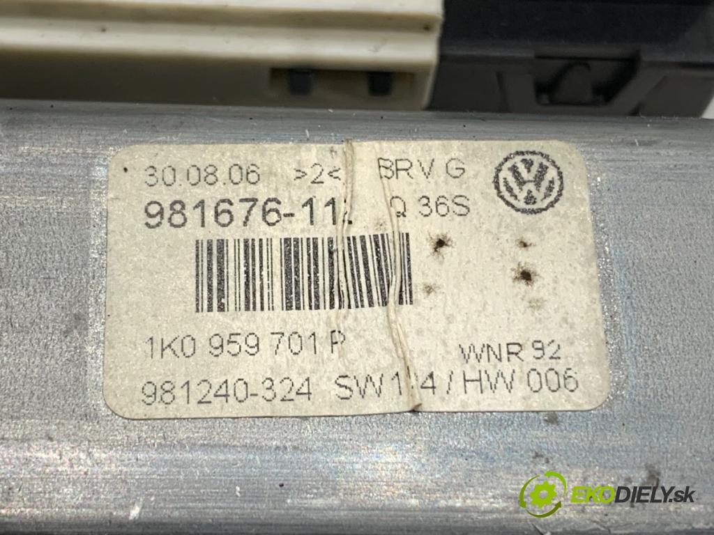 VW PASSAT B6 sedan 2006 77 kW 1.9 TDI 1896 Motor sťahovania okna ľavy predný 1K0959701P 1K0959793L