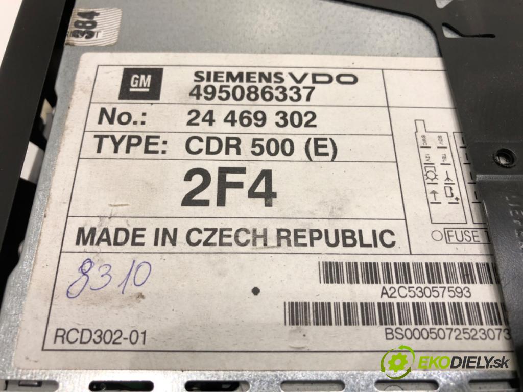 OPEL ZAFIRA A nadwozie wielkoprzestrzenne (MPV) 2005 92 kW 1.8 16V (F75) 1796 RADIO 24469302 (Audio zariadenie)