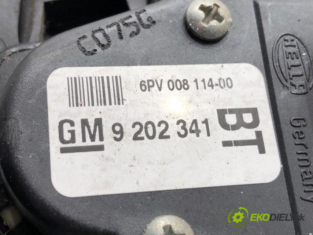 OPEL ZAFIRA A nadwozie wielkoprzestrzenne (MPV) 2005 92 kW 1.8 16V (F75) 1796 Potenciometer plynu 9202341BT (Potenciometer plynového pedálu)