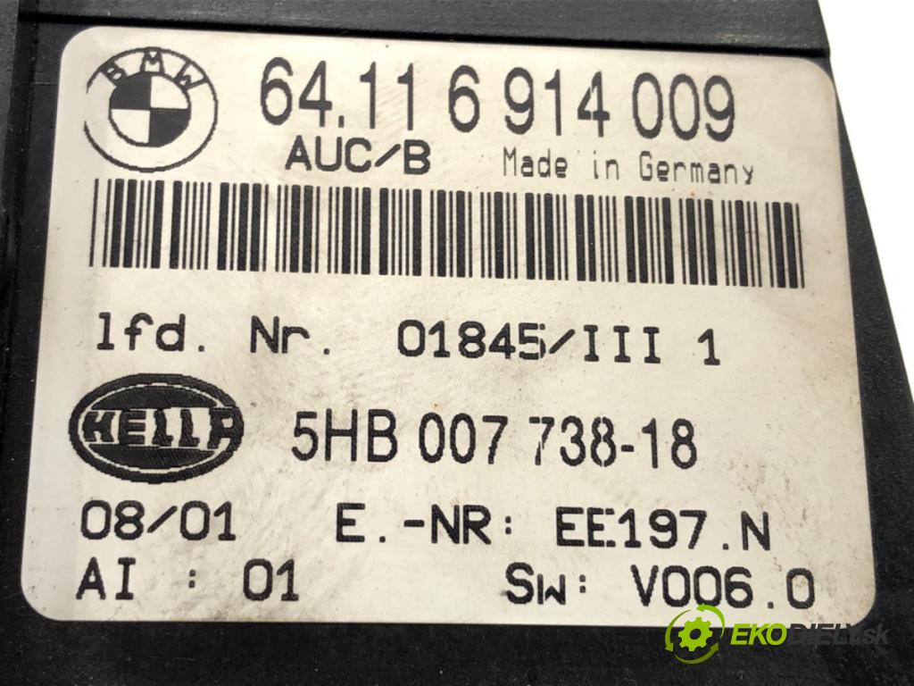 BMW E46 Kombi 2001 125 kW 323 i 2494 Panel ovládania kúrenia 6914009 (Prepínacie páčky pod volantom)