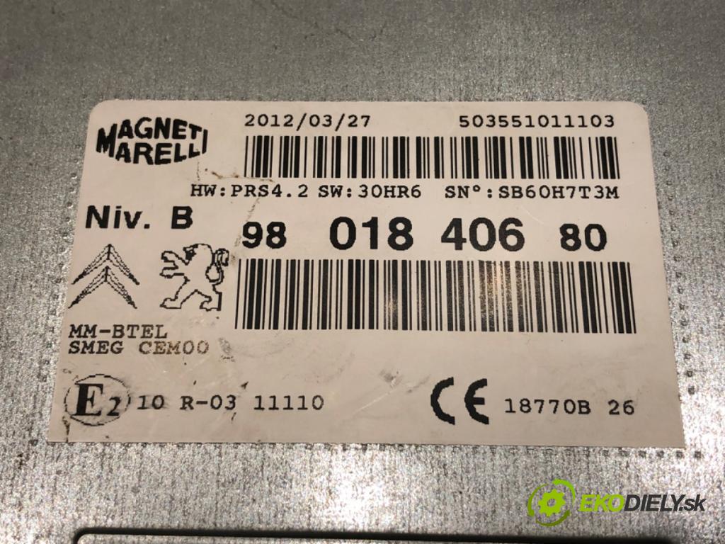 PEUGEOT 208 I liftback 2012 50 kW 1.4 HDi 1398 RADIO 9801840680 (Audio zariadenie)