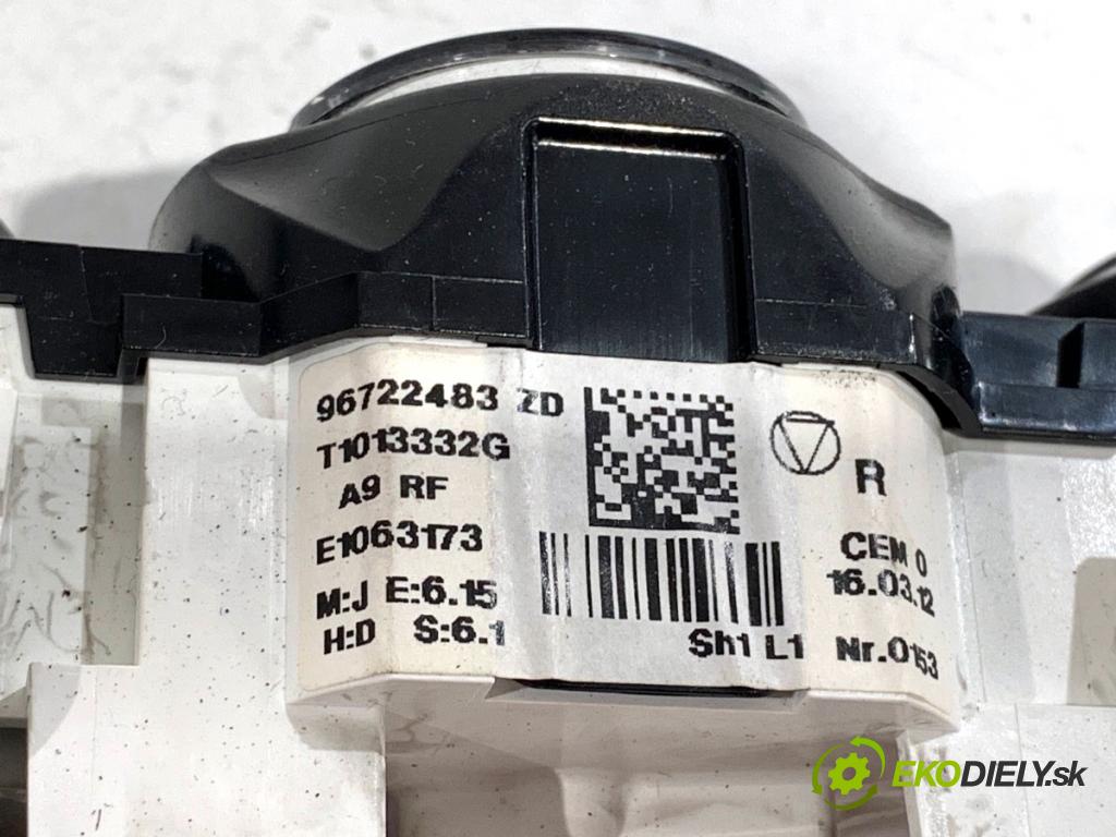 PEUGEOT 208 I liftback 2012 50 kW 1.4 HDi 1398 Panel ovládaní topení 96722483ZD (Páčky pod volantem)