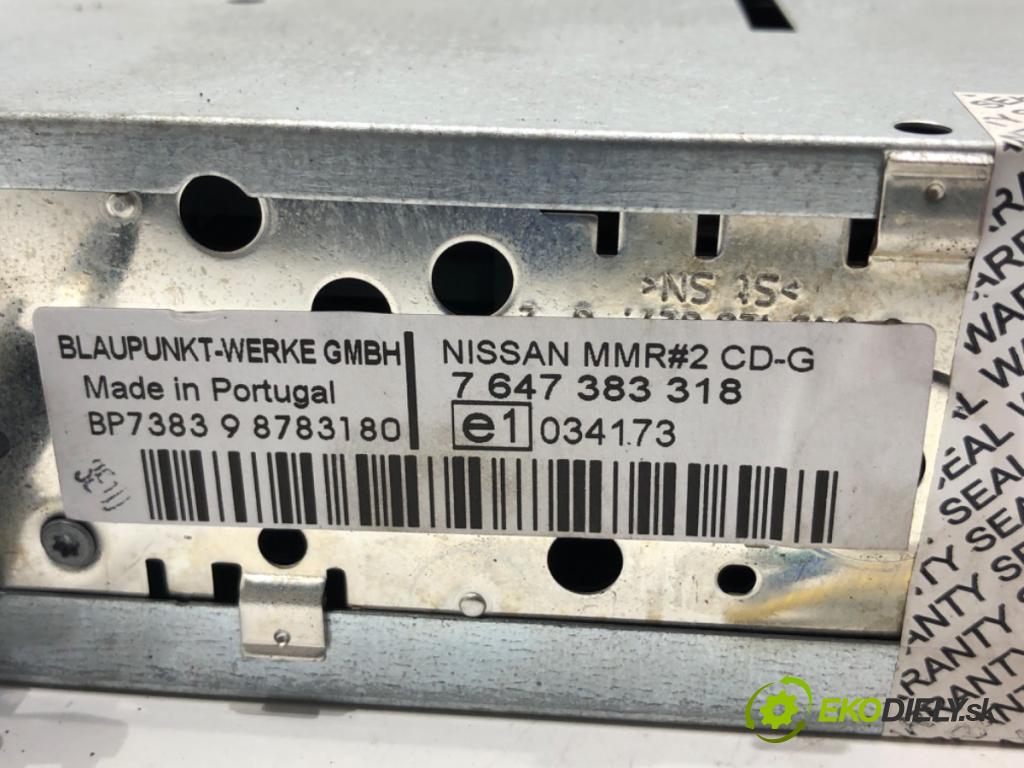 NISSAN MICRA K12 liftback 2009 48 kW 1.2 16V 1240 RADIO 7647383318 (Audio zariadenie)