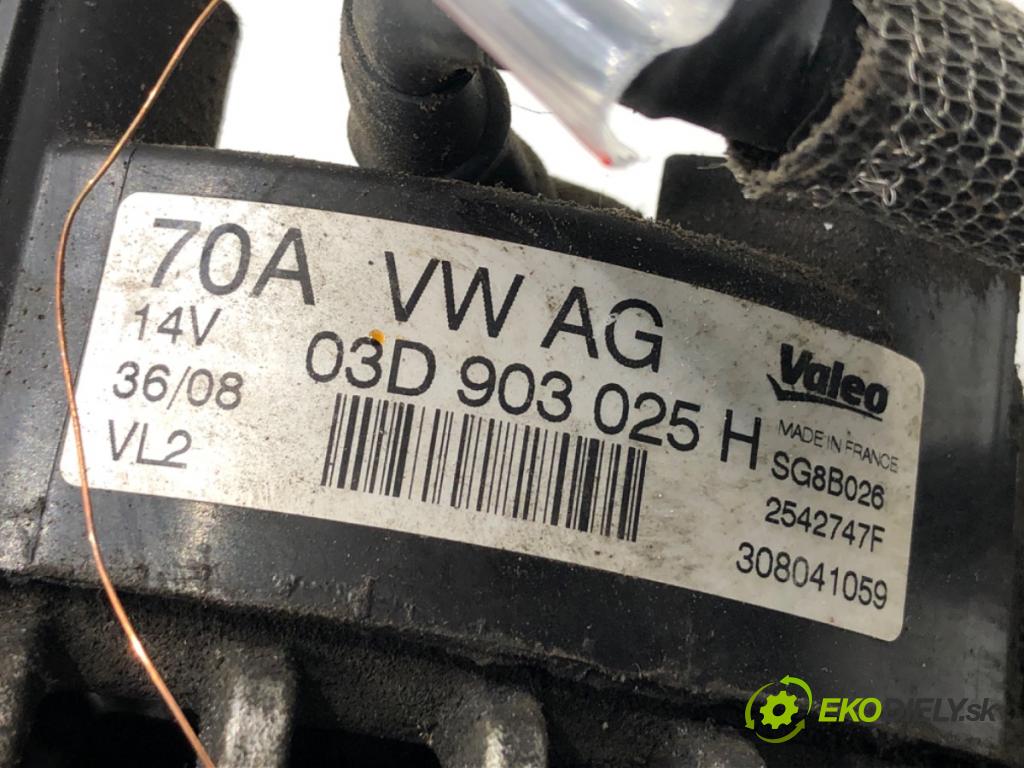 SKODA FABIA II liftback 2008 51 kW 1.2 1198 Alternátor 03D903025H (Alternátor)