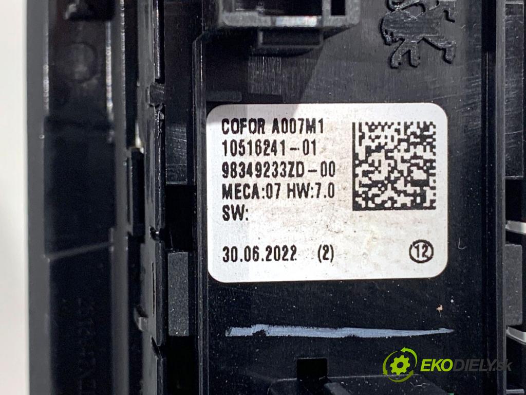 PEUGEOT 308 SW III Kombi 2022 96 kW PureTech 130 (FRHNSL, FRHNST) 1199 Prepínač okien 98349233ZD (Prepínacie páčky pod volantom)