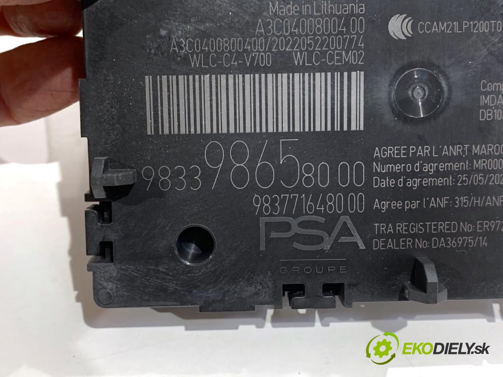 PEUGEOT 308 SW III Kombi 2022 96 kW PureTech 130 (FRHNSL, FRHNST) 1199 Modul Riadiaca jednotka 9833986580