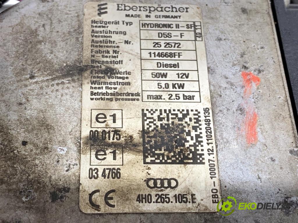 AUDI A7 4G liftback 2012 230 kW 3.0 TDI quattro 2967 Webasto 4H0265105E (Webasto (nezávislé topení))