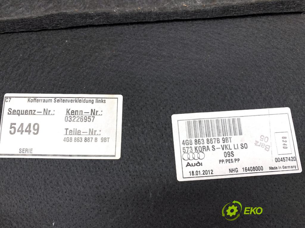 AUDI A7 4G liftback 2012 230 kW 3.0 TDI quattro 2967 čalúnenie kufra ľavy 4G8863887BT