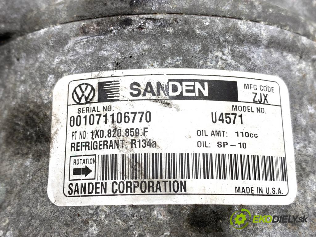 VW GOLF V Kombi 2007 77 kW 1.9 TDI 1896 kompresor klimatizace 1K0820859F (Kompresor klimatizace)