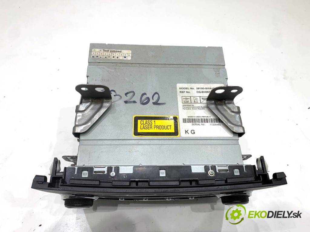 HONDA CR-V III SUV 2007 103 kW 2.2 i-CTDi 4WD (RE6) 2204 RADIO 39100-SWA-G202-M1 (Audio zariadenie)