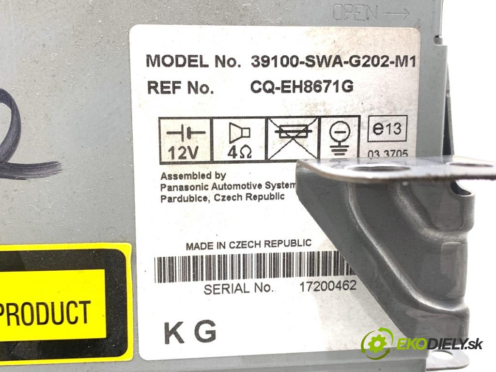 HONDA CR-V III SUV 2007 103 kW 2.2 i-CTDi 4WD (RE6) 2204 RADIO 39100-SWA-G202-M1 (Audio zariadenie)