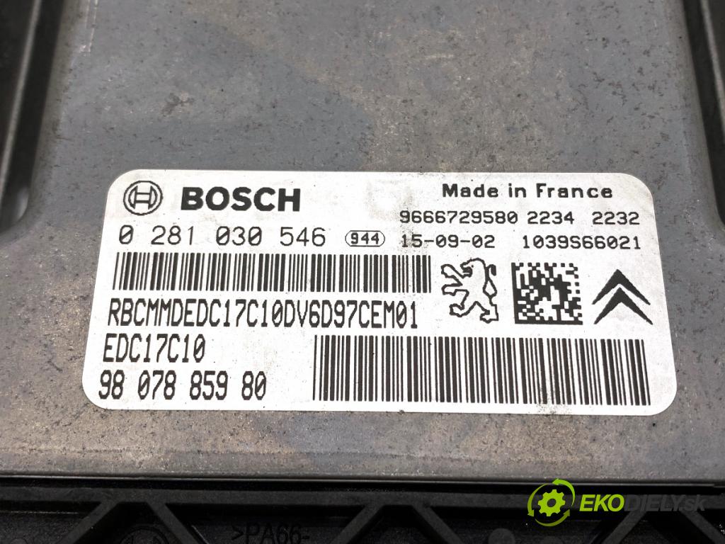 CITROEN BERLINGO II Nadwozie pełne/minivan 2015 55 kW 1.6 HDi 75 1560 riadiaca jednotka Motor 9807885980 (Riadiaca jednotka)