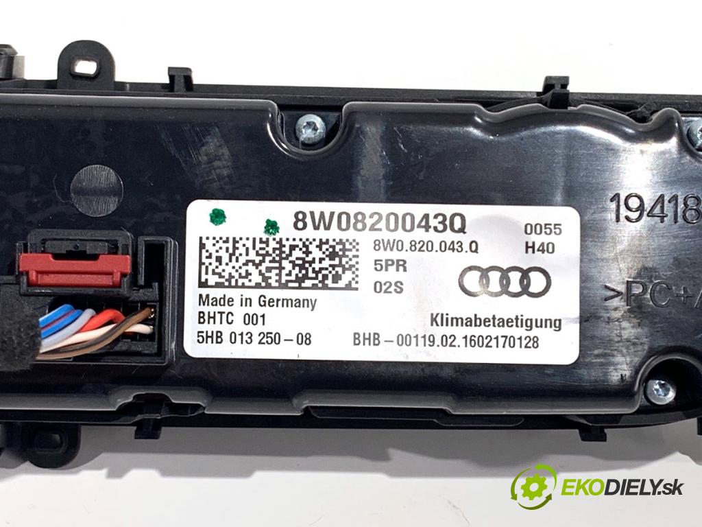 AUDI A4 B9 Kombi 2016 110 kW 2.0 TDI 1968 Panel ovládania kúrenia 8W0820043Q (Prepínacie páčky pod volantom)