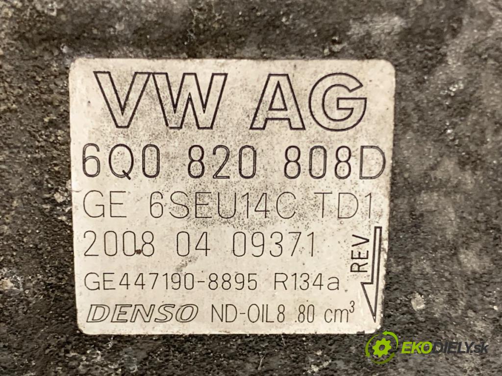 SEAT IBIZA IV liftback 2008 63 kW 1.4 1390 Kompresor klimatizácie 6Q0820808D (Kompresor klimatizácie)
