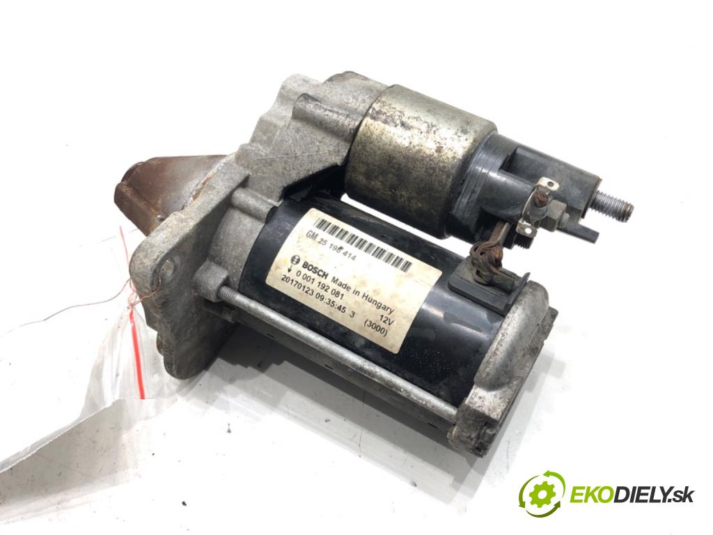 OPEL MERIVA B nadwozie wielkoprzestrzenne (MPV) 2017 88 kW 1.4 (75) 1364 startér 25198414 (Startér)