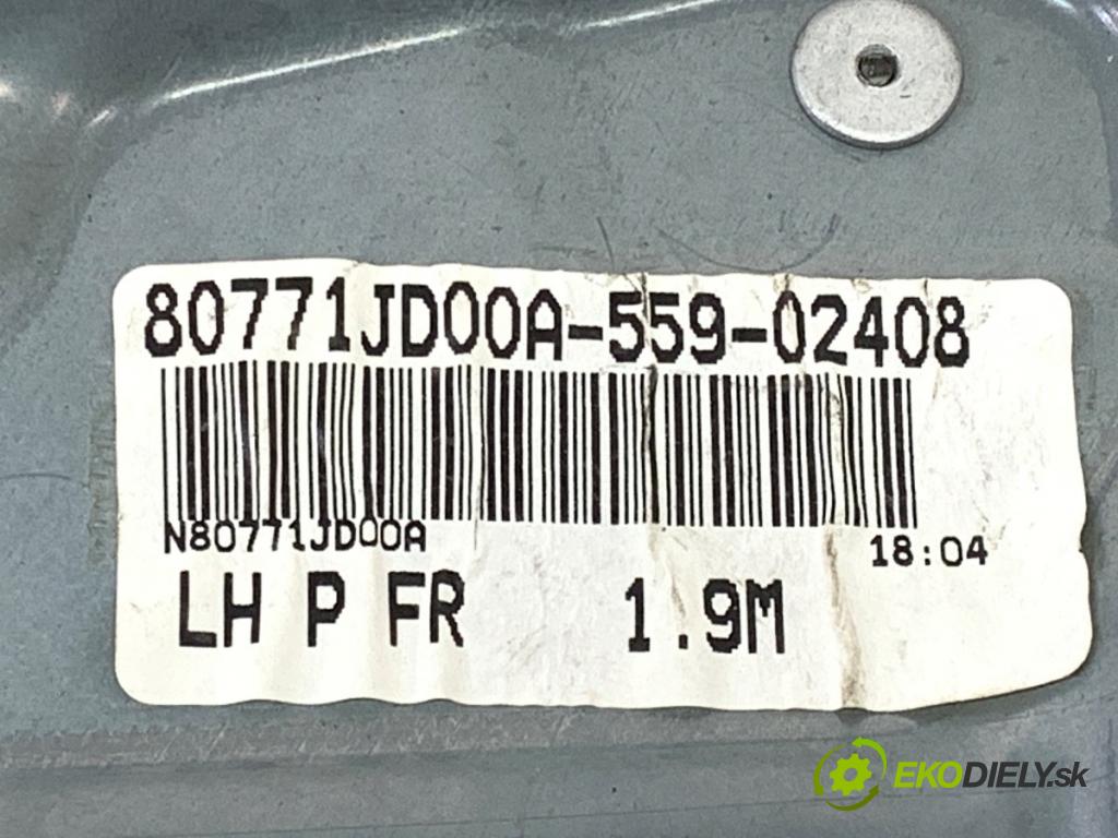 NISSAN QASHQAI J10 SUV 2008 78 kW 1.5 dCi 1461 mechanismus okna levý přední část 80771JD00A