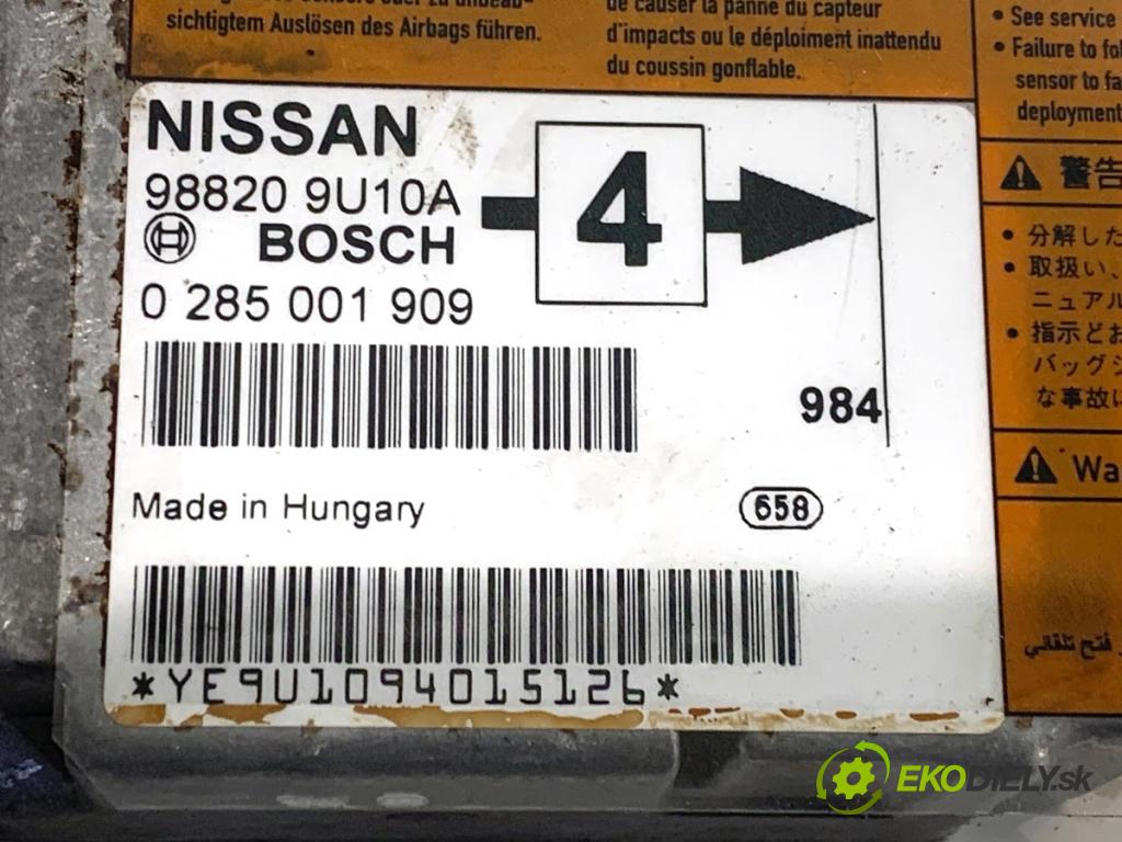NISSAN NOTE E11 nadwozie wielkoprzestrzenne (MPV) 2009 65 kW 1.4 1386 senzor airbag 98820-9U10A (Snímač)