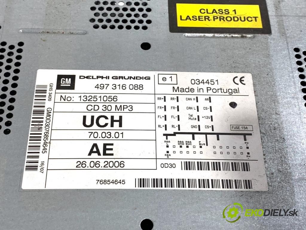 OPEL ANTARA A SUV 2007 110 kW 2.0 CDTI 4x4 1991 RADIO 13251056 (Audio zariadenie)