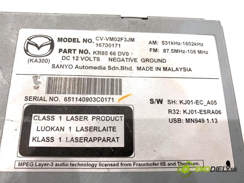 MAZDA CX-5 SUV 2013 129 kW 2.2 D AWD (KE102) 2191 RADIO Navigácia CV-VM02F3JM (Audio zariadenie)