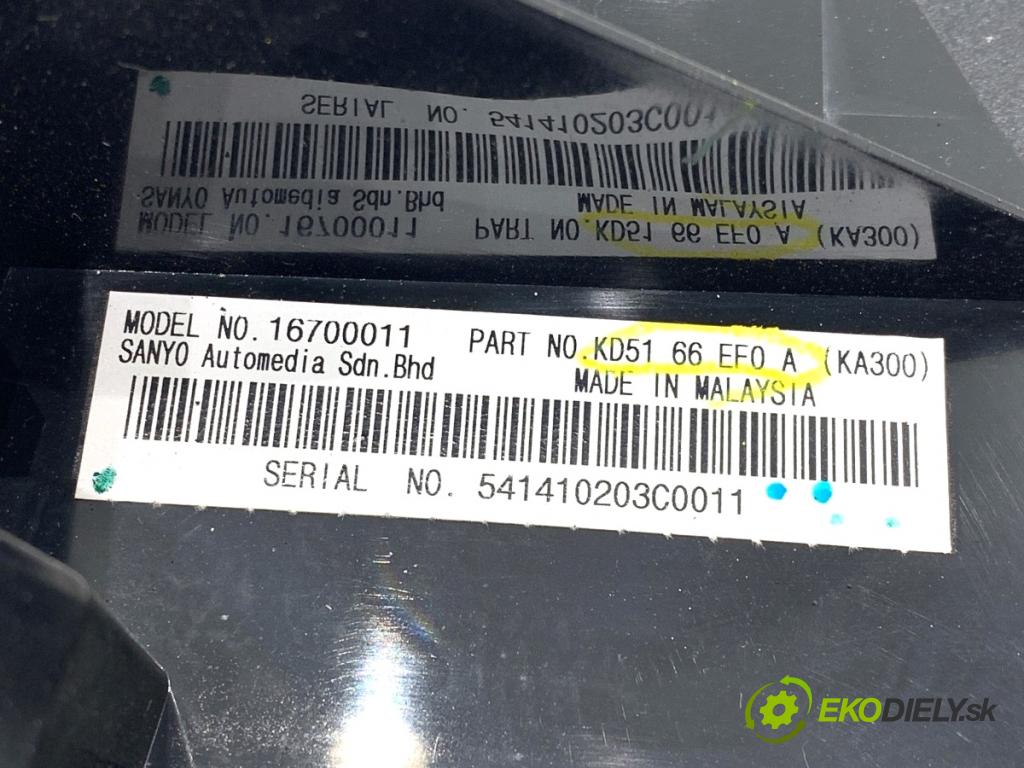 MAZDA CX-5 SUV 2013 129 kW 2.2 D AWD (KE102) 2191 čítač navigácie KD5166EF0 (Elektrosúčasti ostatné)