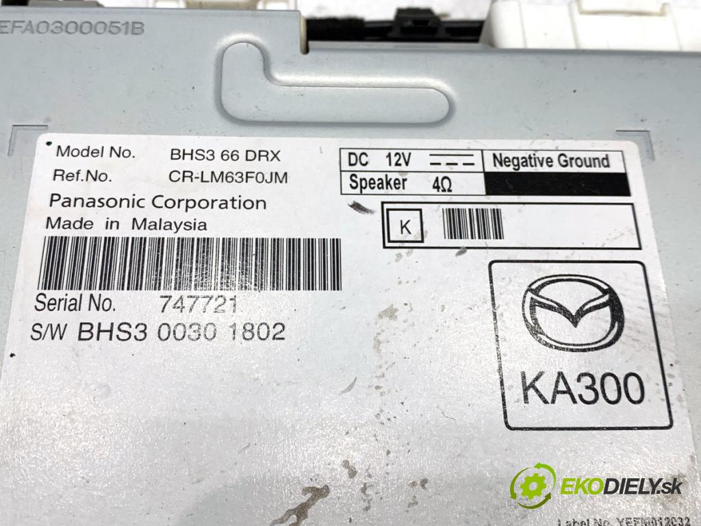 MAZDA 3 BM liftback 2014 88 kW 2.0 1998 zesilovač radia BHS3-66DRX (Zesilovač)