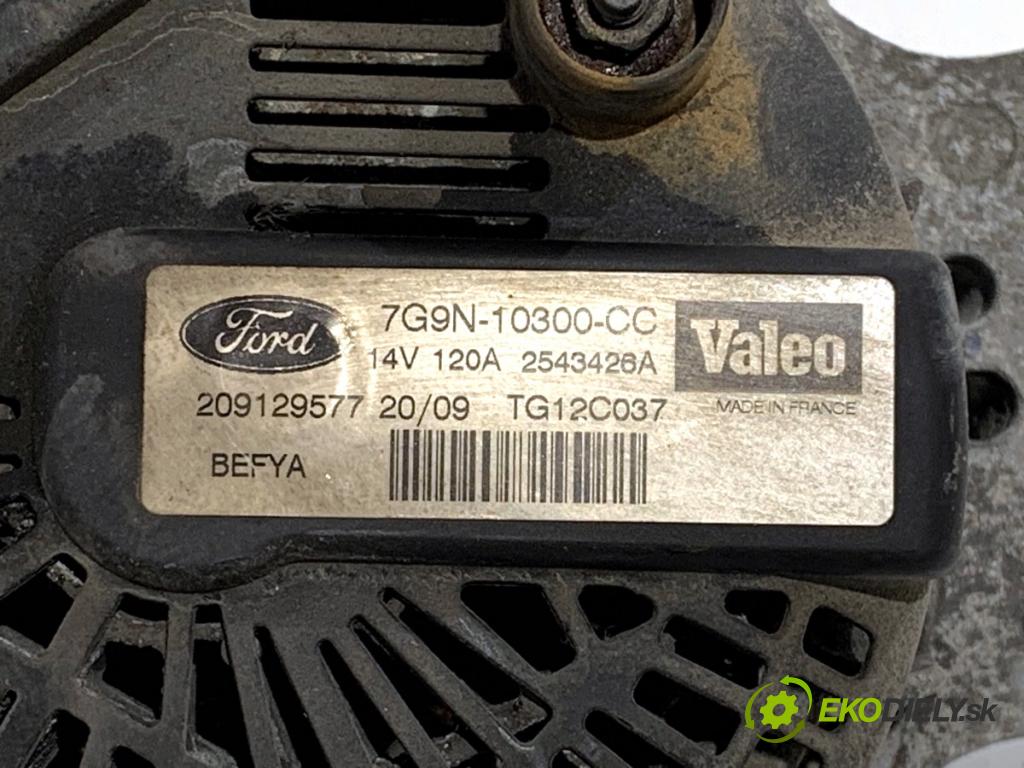 FORD FIESTA MK7 liftback 2009 44 kW 1.25 1242 Alternátor 7G9N-10300-CC (Alternátor)