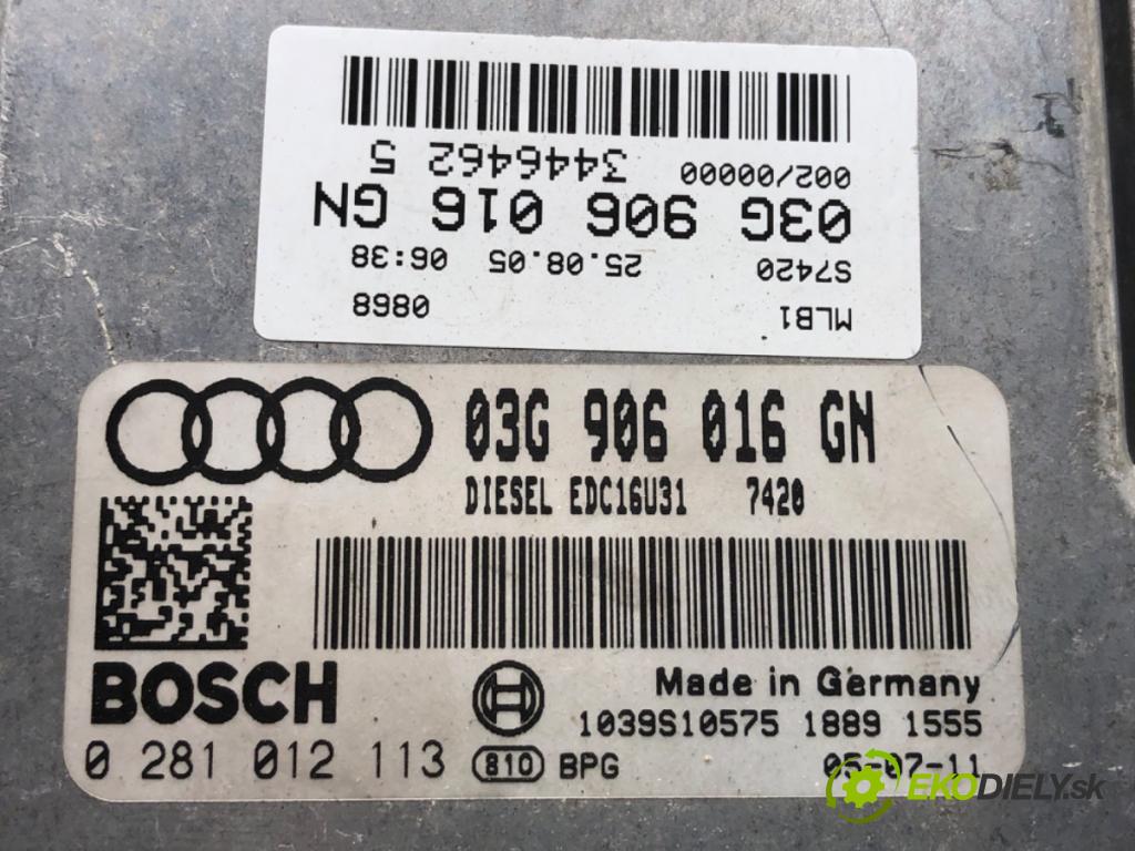 AUDI A4 B7 sedan 2006 103 kW 2.0 TDI 1968 riadiaca jednotka Motor 03G906016GN (Riadiaca jednotka)